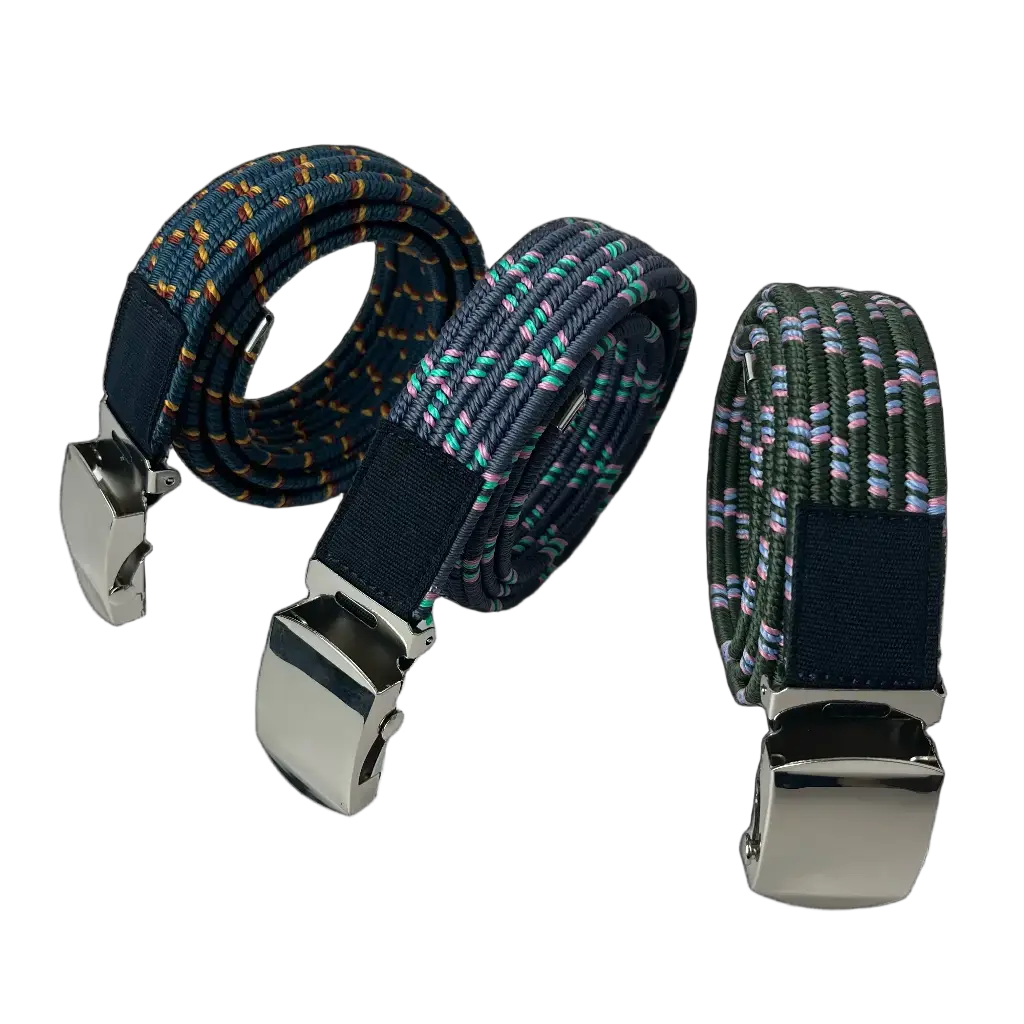 Elastic Braided Belt with Military-Style Auto Buckle