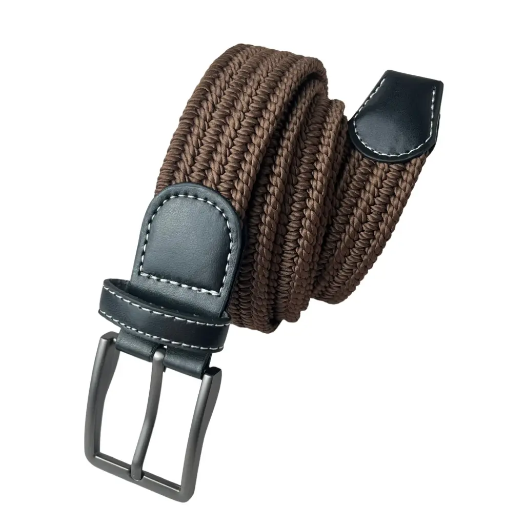 Elastic Braided Belt Zinc Alloy Pin Buckle Women's No Holes Canvas Belt 