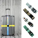 Adjustable Polyester Fabric Luggage Straps with Strong Bag TSA Buckles Travel Security Belt for Suitcases 