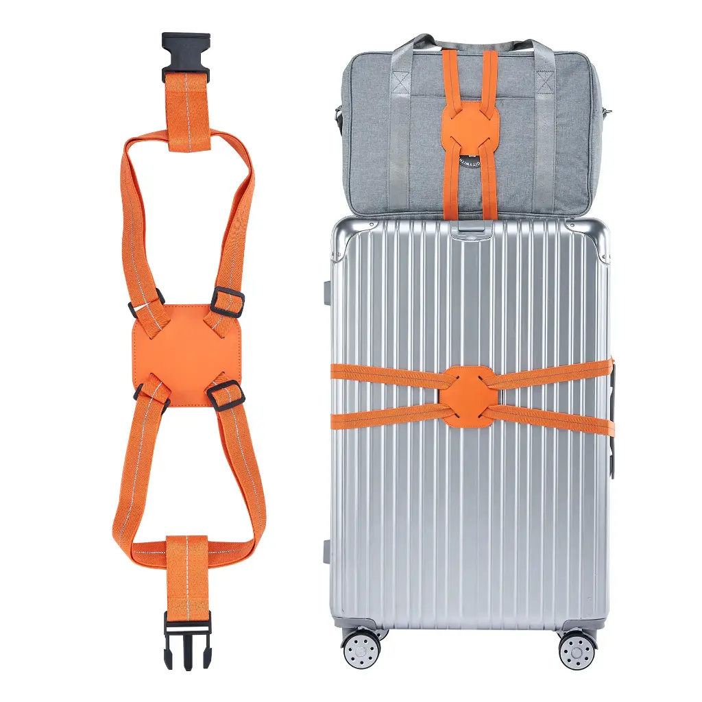 OEM Custom Elastic Luggage Strap Bag Bungees Suitcase Luggage Belt with Reflective Stripe 