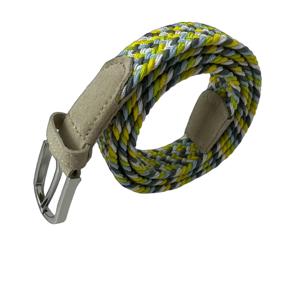Women's Woven Suede Canvas Belt – No-Hole Punch Free Lemon Yellow