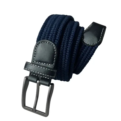 Elastic Braided Belt Zinc Alloy Pin Buckle Women's No Holes Canvas Belt 