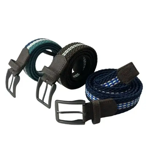 Outdoor Leisure Comfortable Woven Fashion Belt Metal Buckle Canvas Elastic Fabric Belt